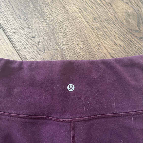 Lululemon Burgundy Fleece Leggings - Picture 3 of 3